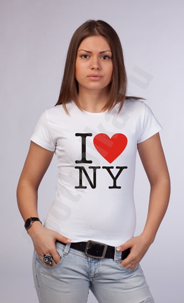 Женские футболки «I love NY!». Цвет желтый