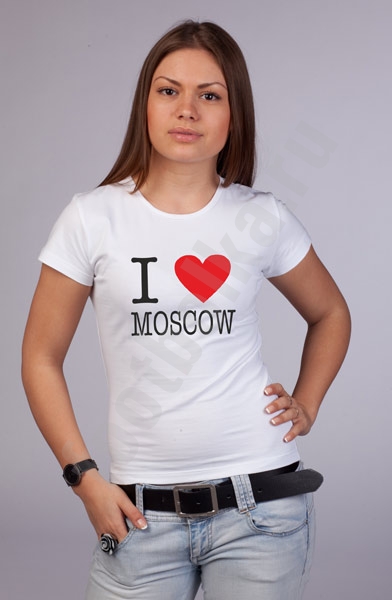 Футболка женская I love Moscow . 630 руб. Женская футболка с надписью