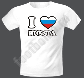 Футболка с надписью Я люблю Россию - для истинных патриотов