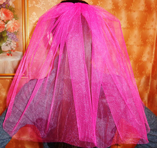 Цветная фата для девичника "Розовая на ободке" фото 1