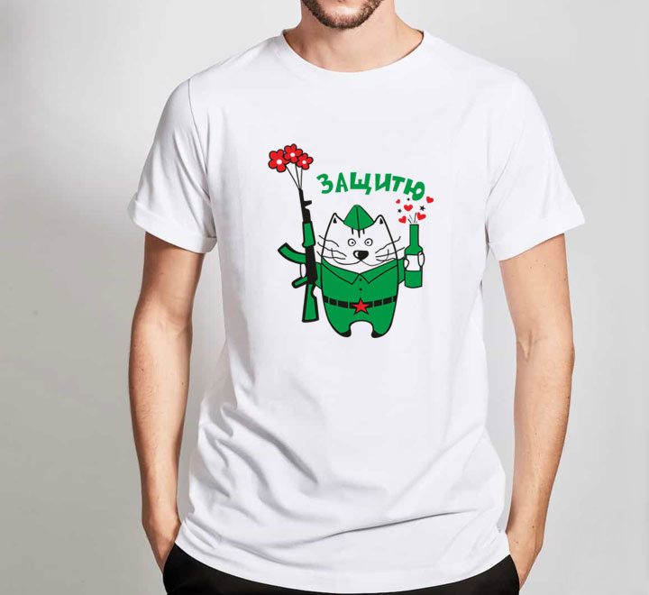 Футболка Защитю кот