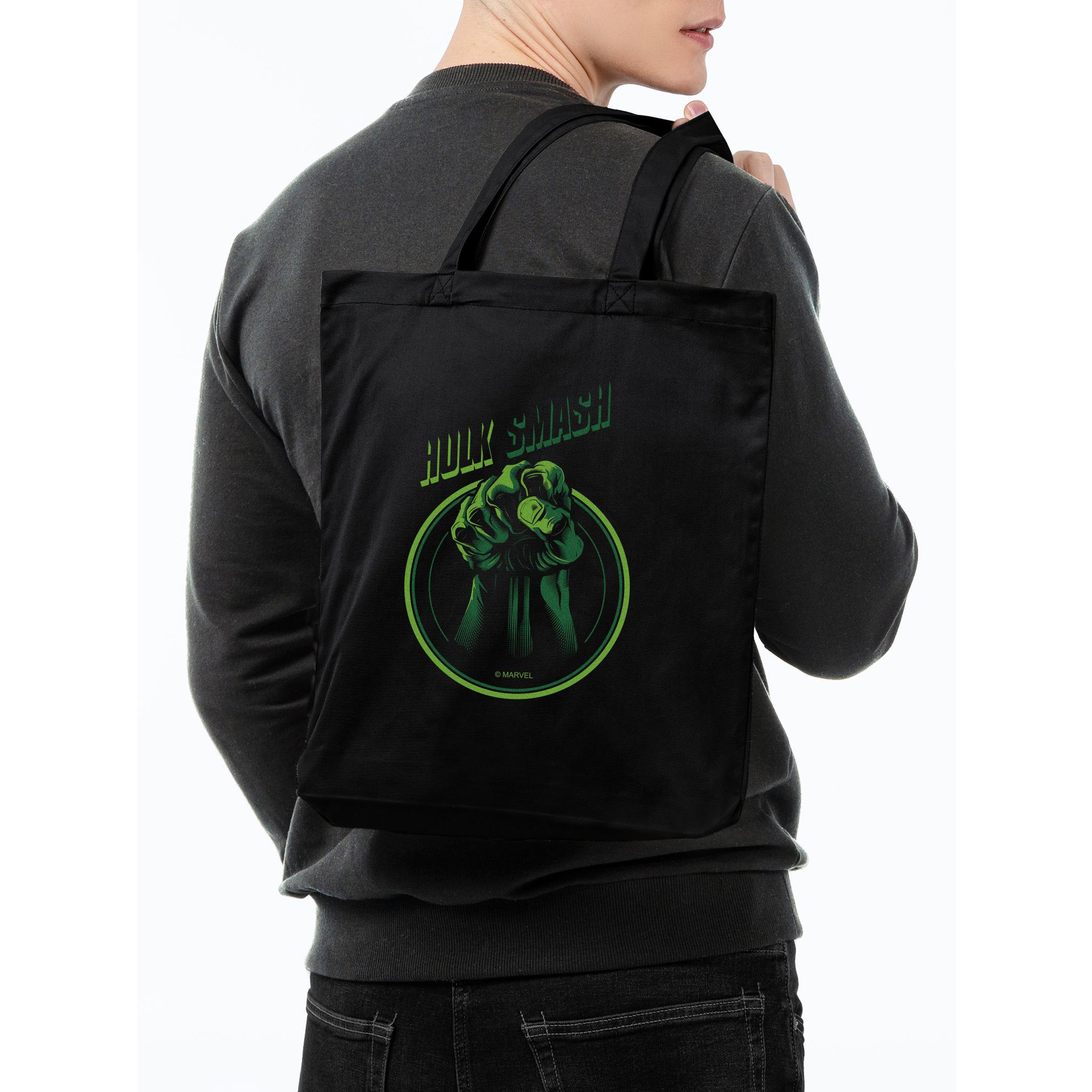 Холщовая сумка Hulk Smash, черная арт 55517.30 фото 0