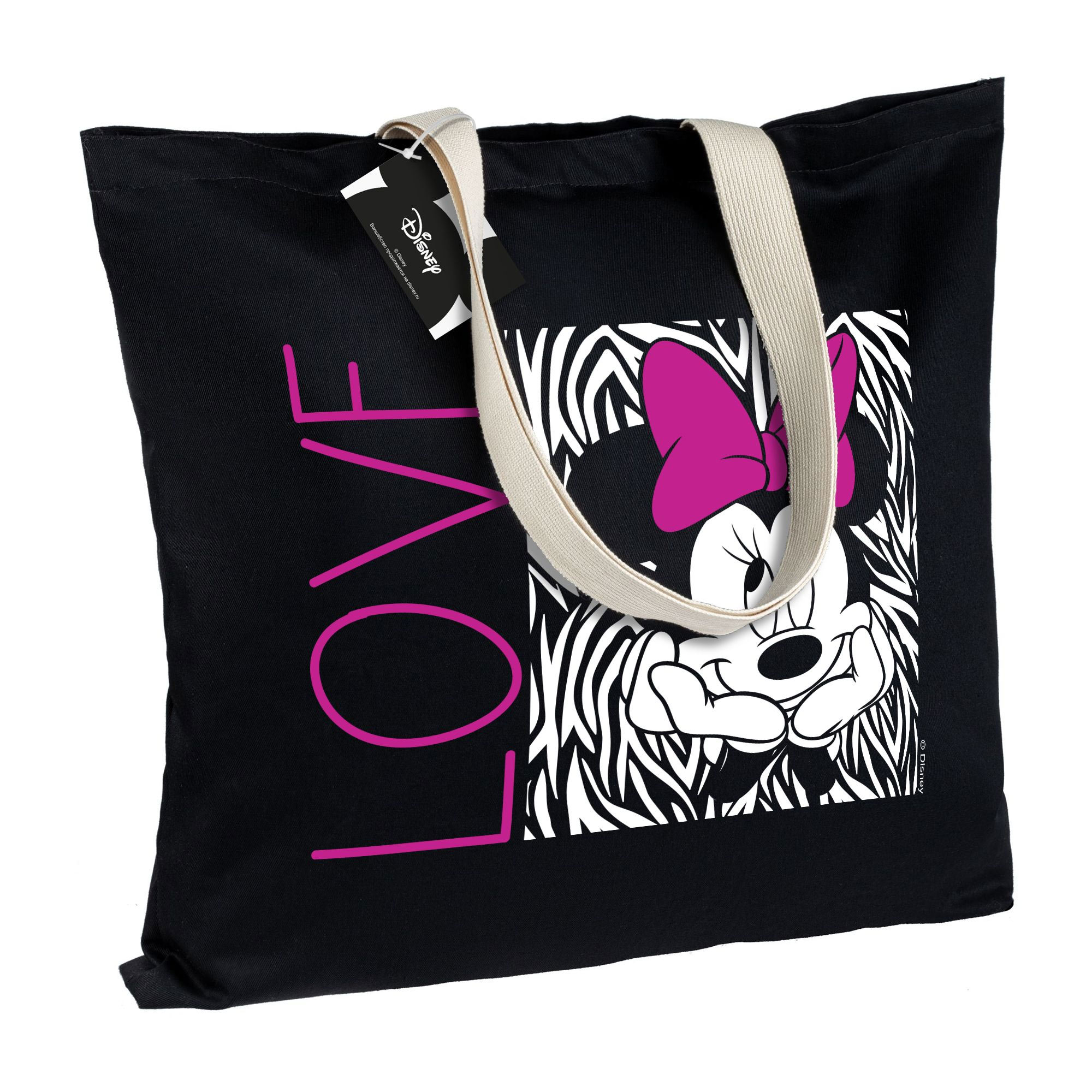 Холщовая сумка «Минни Маус. In Love», черная арт 55501.30