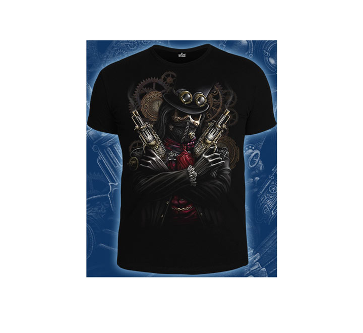 Футболка мужская Steampunk Skeleton (Светится в темноте и ультрафиолете)