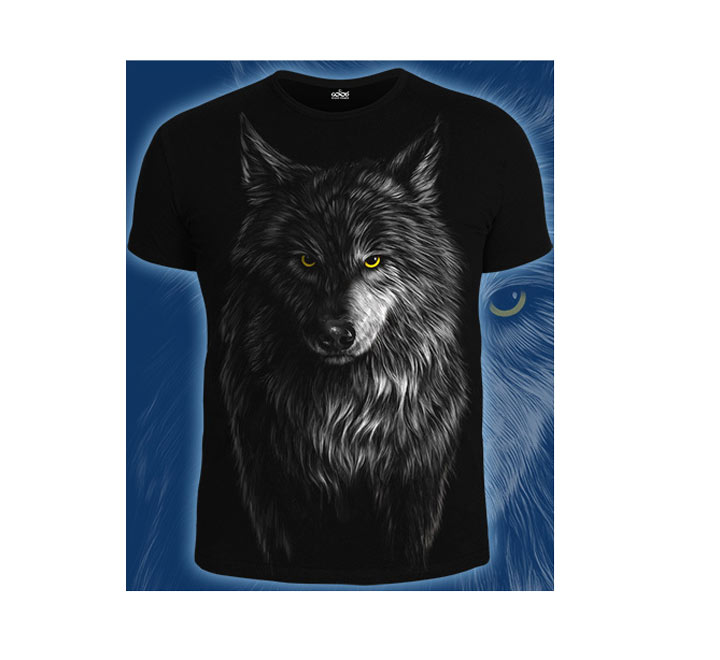 Футболка мужская Волк (Светится в темноте и ультрафиолете)