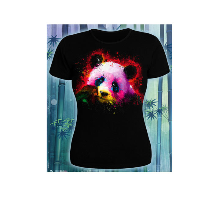 Футболка женская   Fluro Panda (Светится в темноте и ультрафиолете)