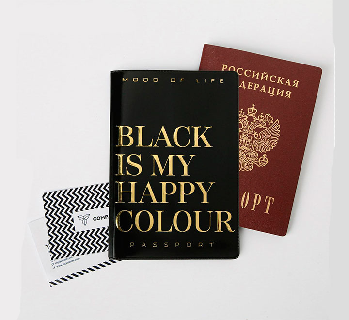Обложка на паспорт "Black is my happy colour"