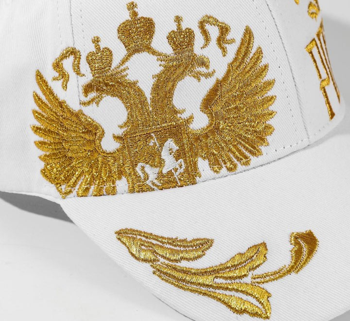 Кепка с вышивкой «Россия», герб золото фото 1