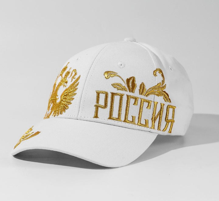 Кепка с вышивкой «Россия», герб золото