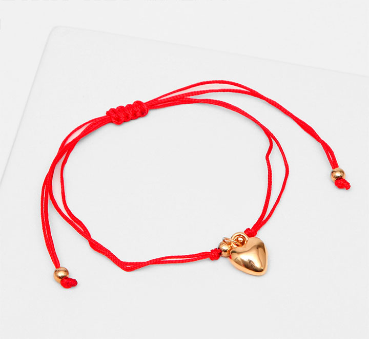 Браслет-талисман «Красная нить» сердце фото 0