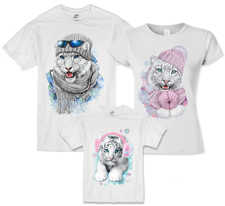 Семейный комплект футболок "Снежные тигры" baby