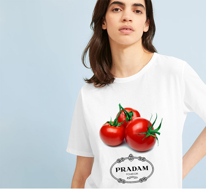 Футболка унисекс"Pradam pomidori" антибренд