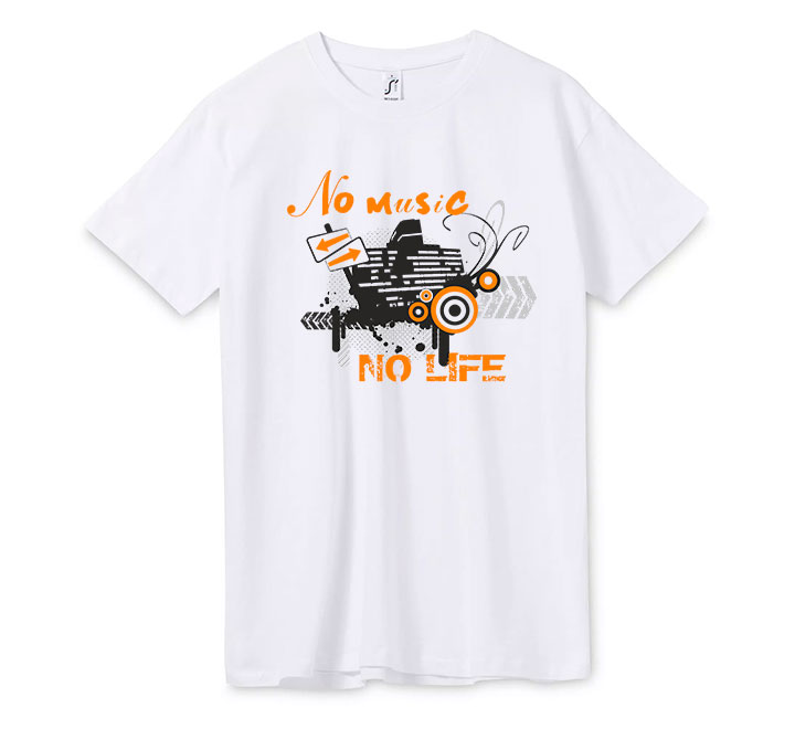 Футболка FREEdom "No music. No life" светится в УФ