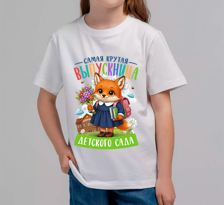 Футболка лиса "Выпускница детского сада"