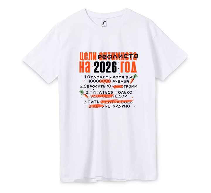 Футболка "Планы реалиста на 2026 год"