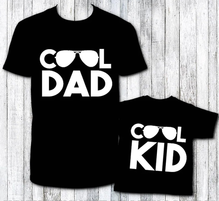 Футболки для папы и сына "Cool dad, cool kid"