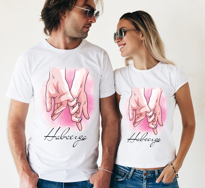 Парные футболки для влюбленных "Навсегда" руки