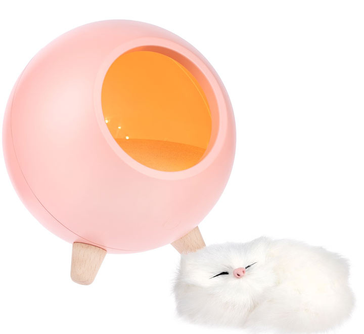 Беспроводная лампа-колонка Right Meow, розовая фото 0