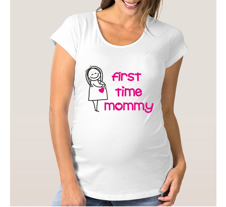 Футболка для беременных "First time mommy"