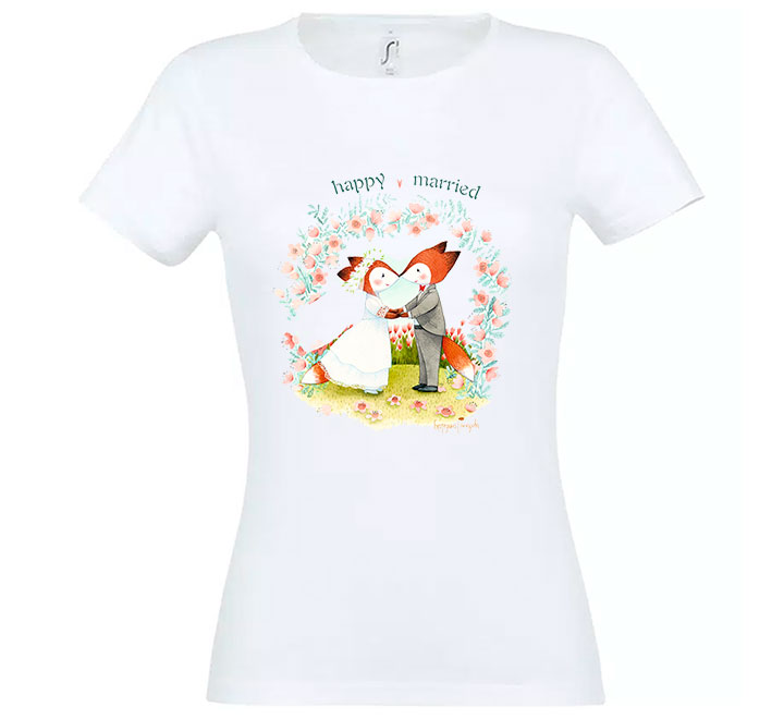 Футболка "Happy married" лисички SALE