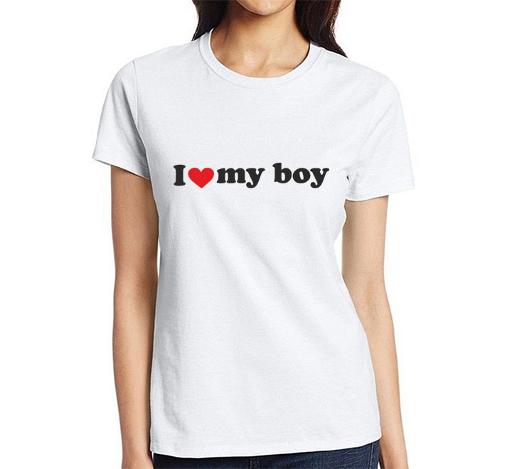 Женская футболка "I love my boy" SALE