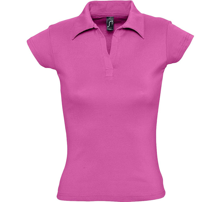 Рубашка поло женская без пуговиц PRETTY ярко-розовая SALE