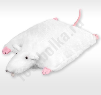 Подушка-игрушка белая "Мышь" авторская работа