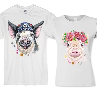 Парные футболки "A pair of Pigs"