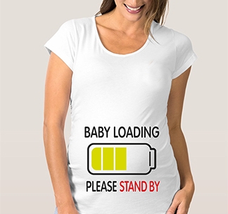 Футболка для беременных "Baby loading" батарейка