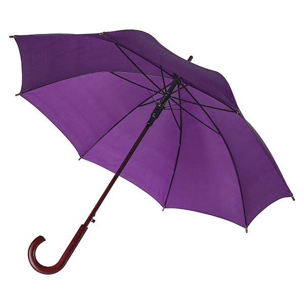 Зонт-трость с деревянной ручкой Фиолетовый арт 393 фото 0
