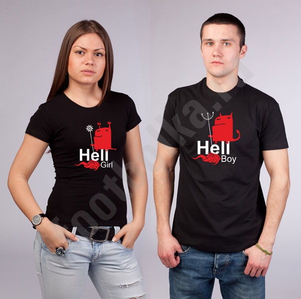 Парные футболки "Hell boy / girl" фото 0
