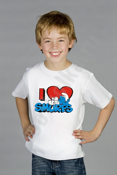Футболка детская "I love Smurfs" фото 0
