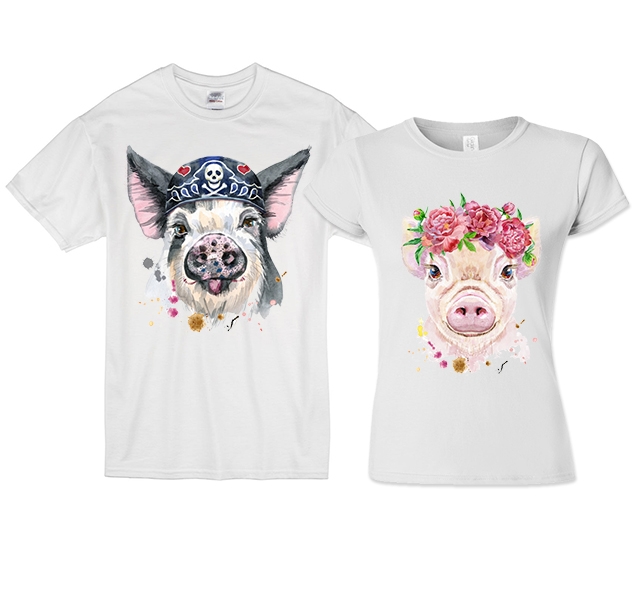 Парные футболки "A pair of Pigs" фото 0