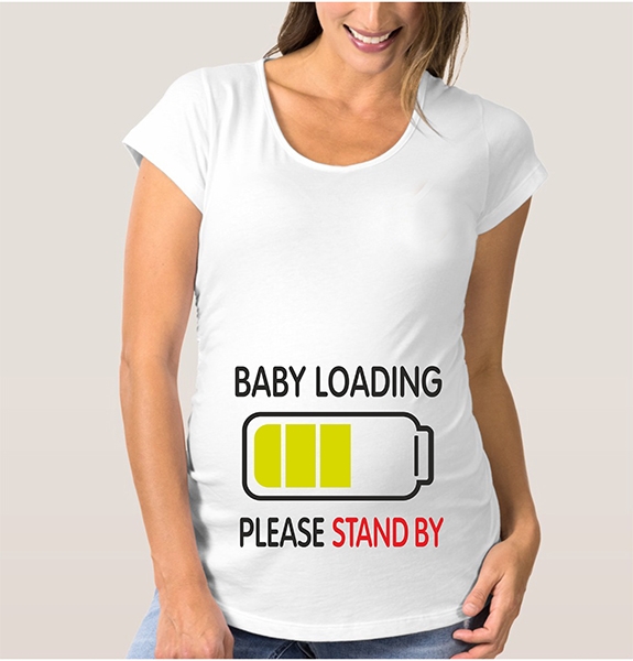 Футболка для беременных "Baby loading" батарейка фото 0