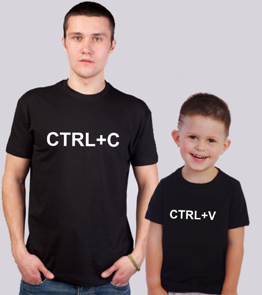 Парные футболки для папы и сына "CTRL" фото 0