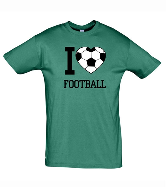 Футболка "I love Football" зеленая фото 0