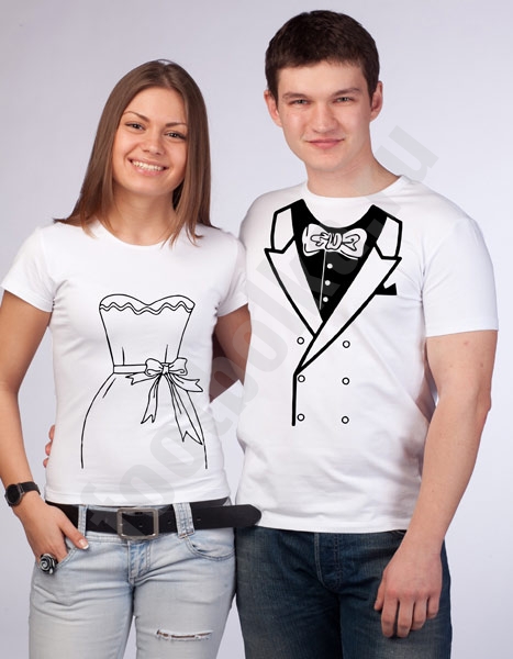 Парные футболки "Свадебные" белые фото 0