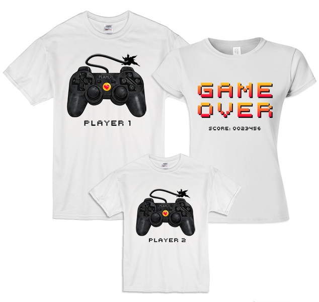 Семейные футболки "Game over" фото 0