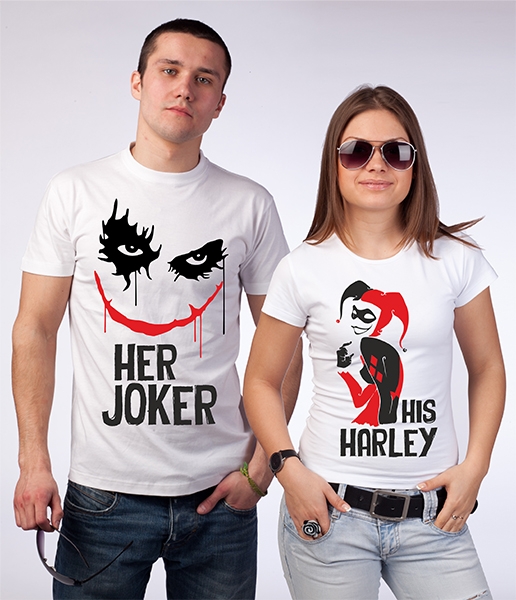 Парные футболки "Her Joker, His Harley" фото 0