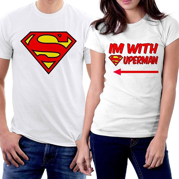 Парные футболки "Superman / I am with Superman" фото 0
