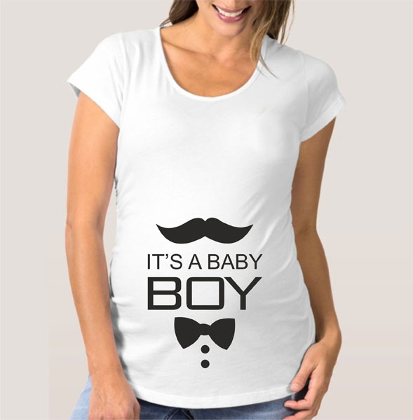 Футболка для беременных "Its a Baby Boy" усы фото 0