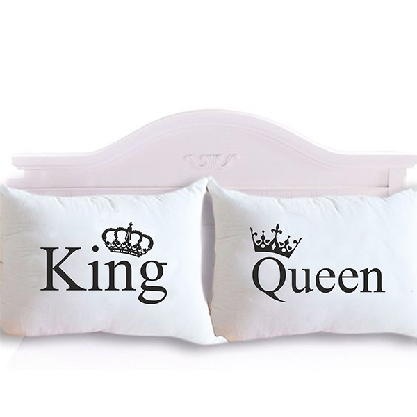 Парные наволочки "King, Queen" короны фото 0