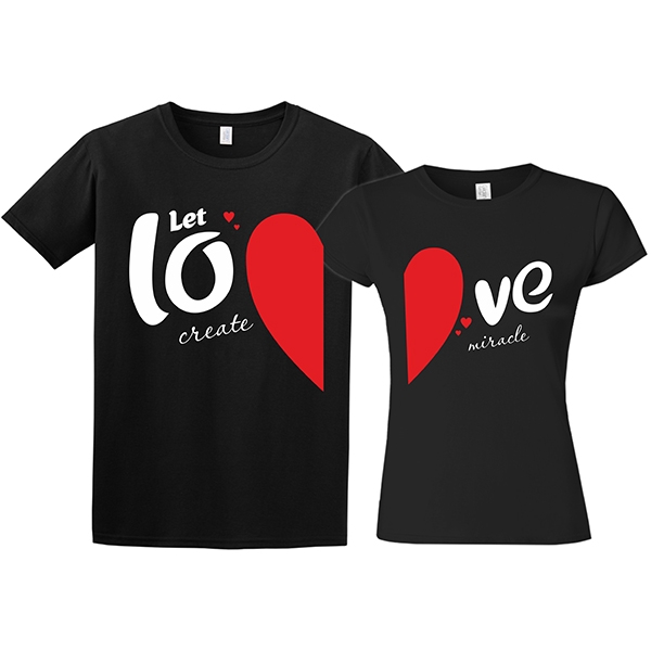 Парные футболки "Let Love create miracle" фото 0