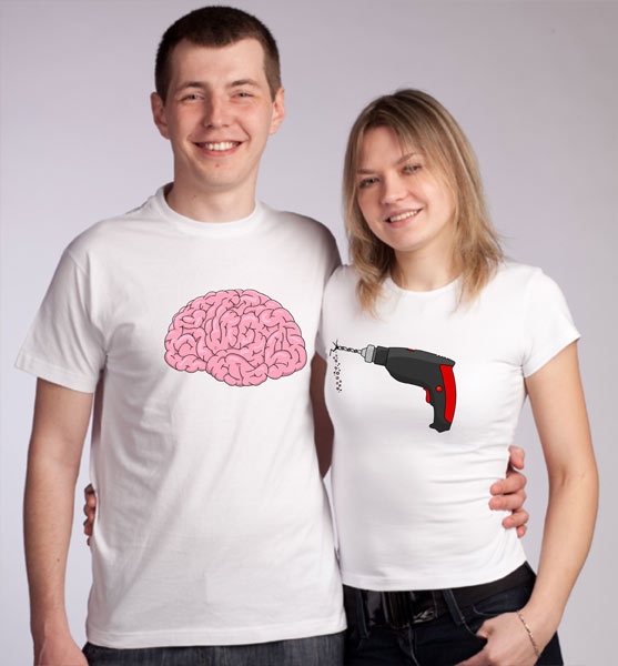 Парные футболки "Дрель и мозг" фото 1