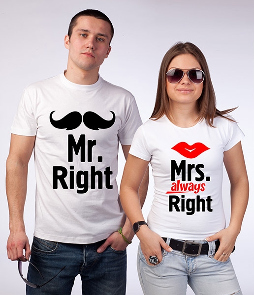 Парные футболки "Mr. Right/ Mrs. always Right" фото 0