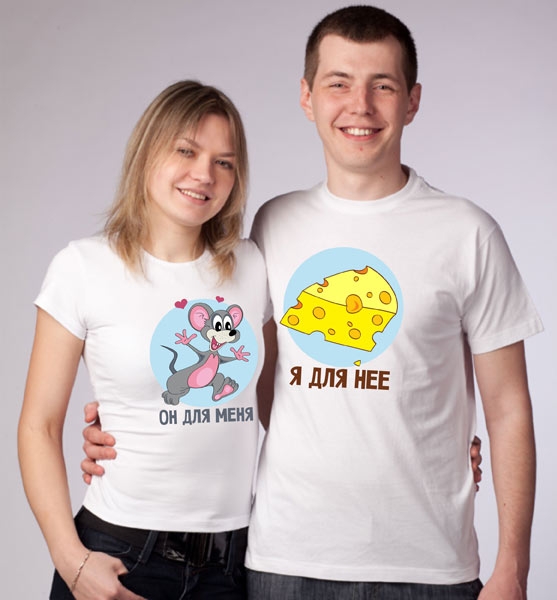 Парные футболки "Мышка и сыр" фото 0