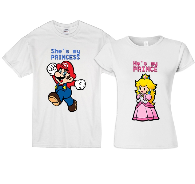 Парные футболки для двоих влюбленных "Марио" фото 0
