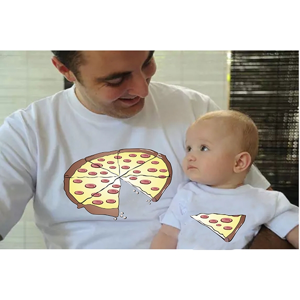 Футболки для папы и ребенка "Пицца" фото 0