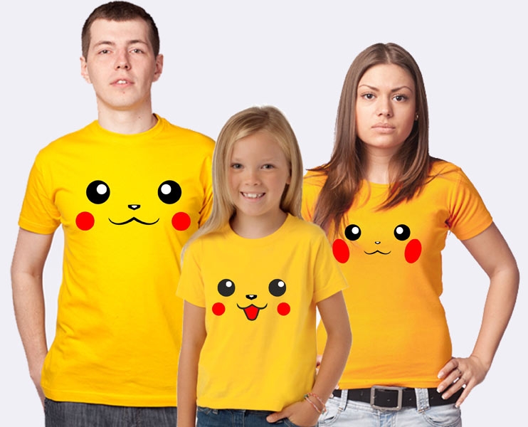 Семейные футболки с покемонами "Пикачу" фото 0