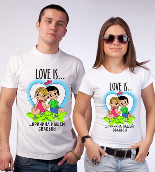 Женская футболка Love is "Причина нашей свадьбы" SALE фото 0